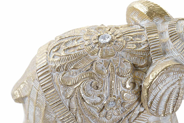 Figure resin 17x7,5x15 elephant aged golden