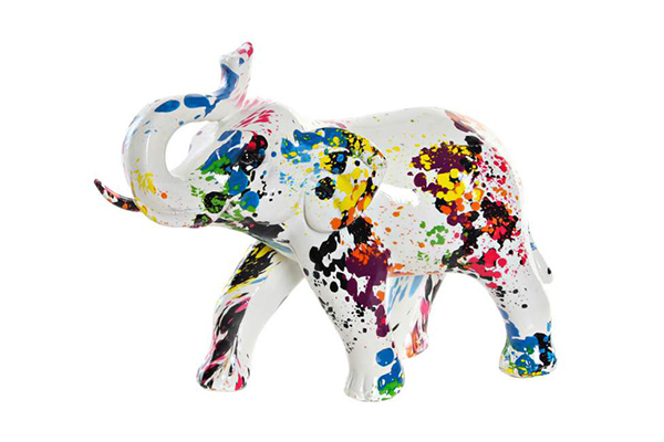 Figure resin 22,5x11x17,5 elephant multicolored