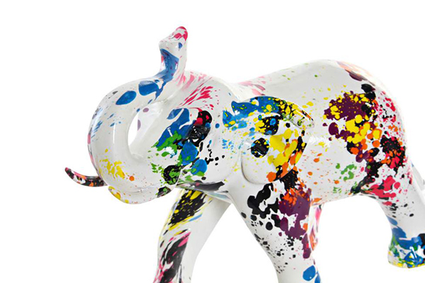 Figura elephant multicolored 22,5x11x17,5