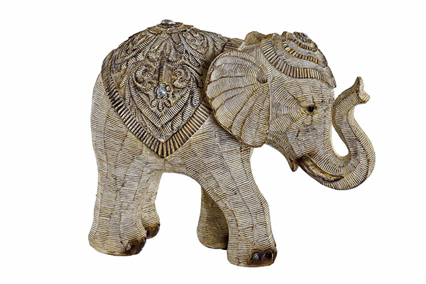 Figure resin 19x9x15 elephant white