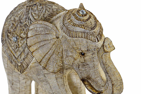 Figure resin 19x9x15 elephant white
