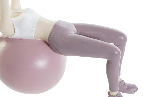 Figure resin 18,5x8x17,5 yoga girl pink