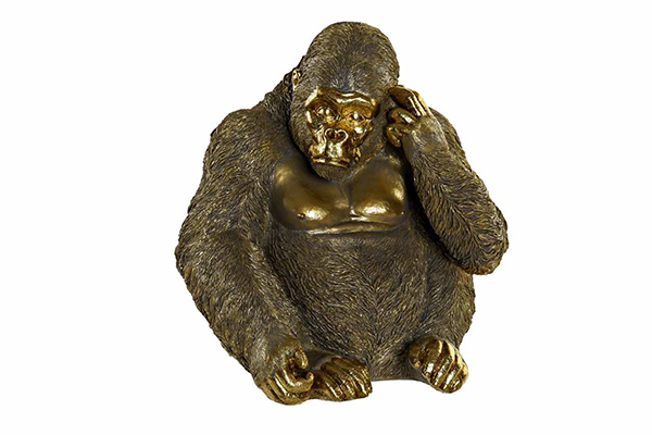 Figure resin 39x30x41,5 gorilla golden