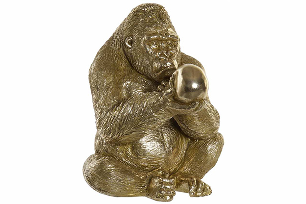 Figura gorila zlatna 33x33x43