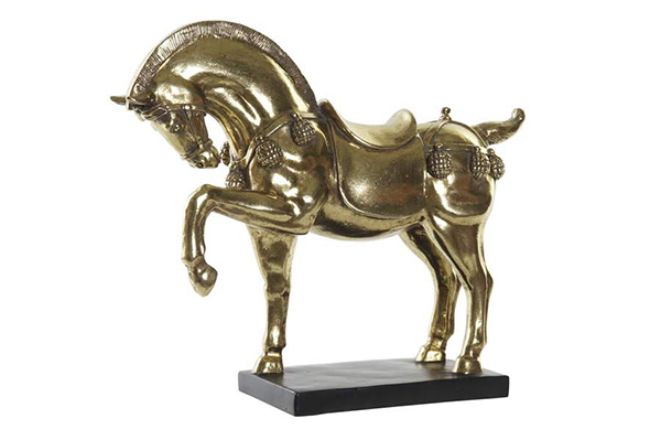Figure resin 29x9x25 horse golden