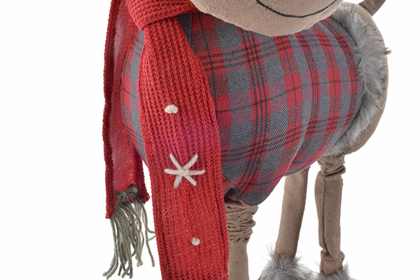Figure polyester 36x18x72 reindeer red