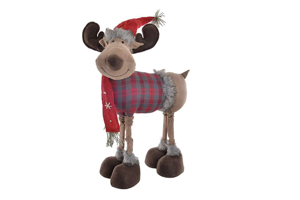 Figure polyester 36x18x72 reindeer red