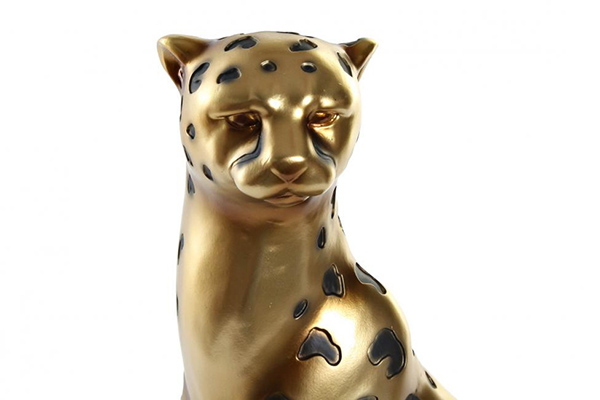 Figure resin 23,5x16x43 leopard golden
