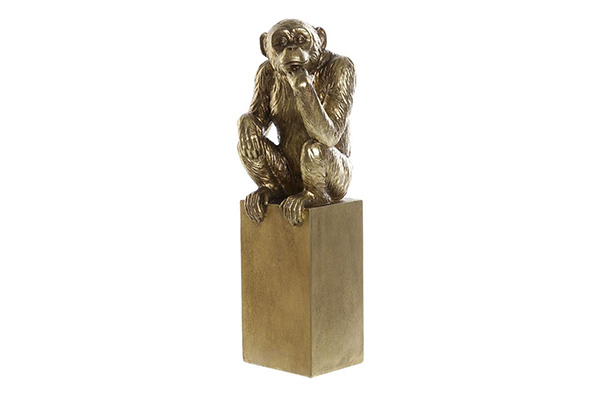 Figure resin 10,5x9x39 monkey golden