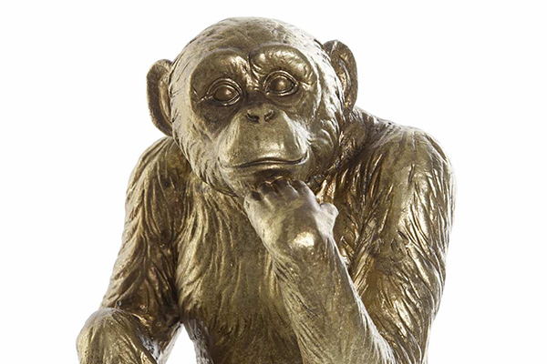 Figure resin 10,5x9x39 monkey golden