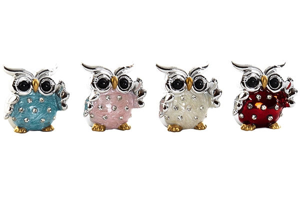 Figura owl sparkly 4,5x4x4,5 4 modela