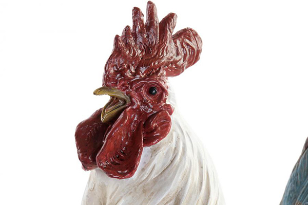Figure resin 34x18,5x38 rooster white