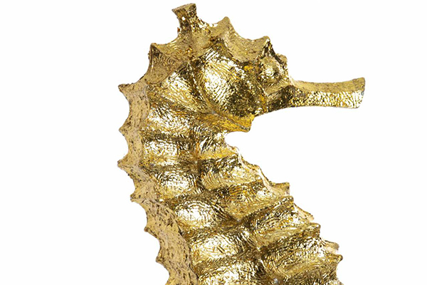 Figure resin metal 12x12x57 sea-horse golden