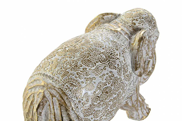 Figure resin 20x9x14 elephant decape golden
