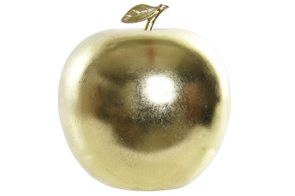 Figure resin 19,4x19,4x19,8 apple golden