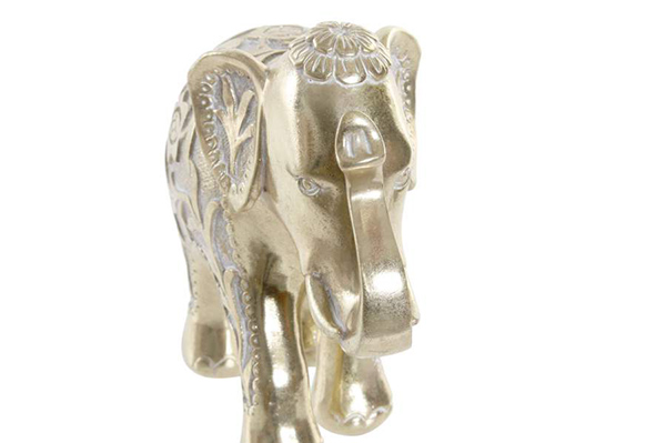 Figure resin 19,5x8,5x16,5 elephant golden