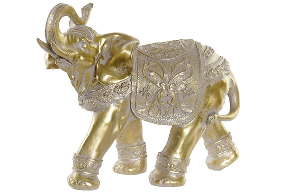 Figure resin 35x14,5x28,5 elephant golden