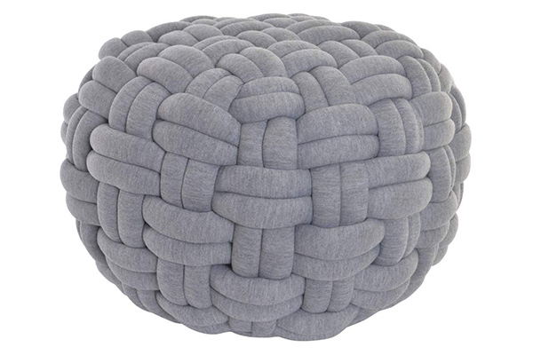 Floor cushion polyester foam 57x34 braided grey