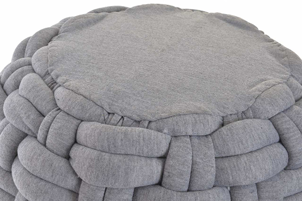 Floor cushion polyester foam 57x34 braided grey