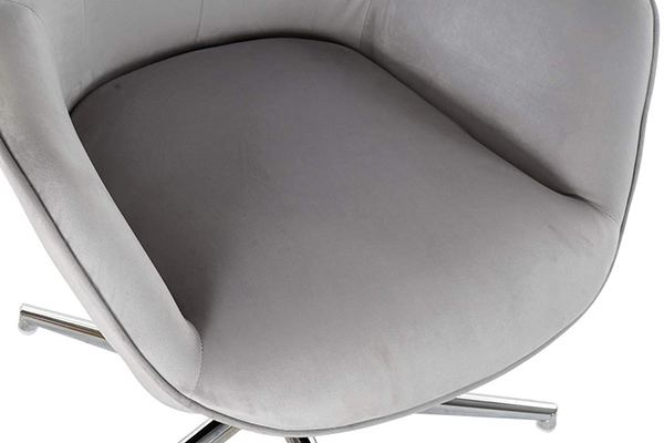 Armchair polyester metal 68x75x95 rotary grey