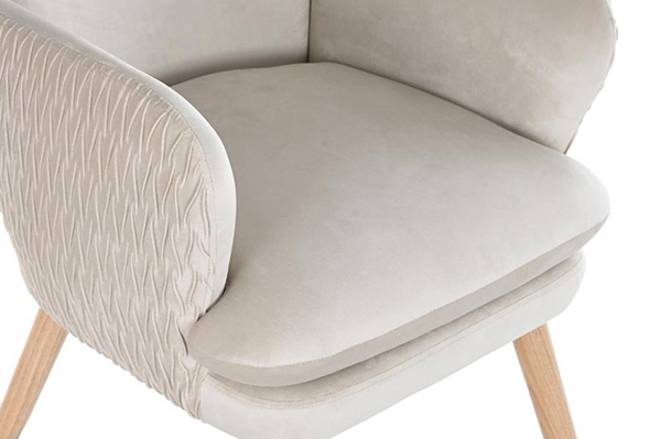 Armchair polyester wood 67x70x95 beige