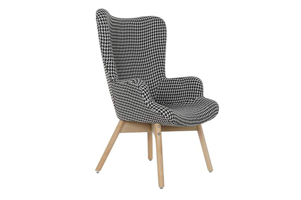 Armchair set 2 polyester 70x70x103 houndstooth