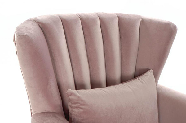 Armchair velvet rubberwood 73x75x87 pink