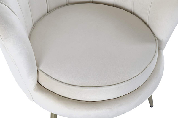 Armchair polyester metal 80x46x84 shell cream