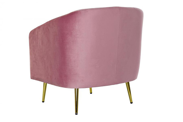 Armchair polyester metal 75x70x75 pink