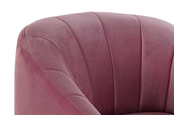 Armchair polyester metal 75x70x75 pink