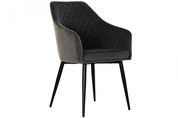 Chair polyester metal 56x60x90 velvet dark gray