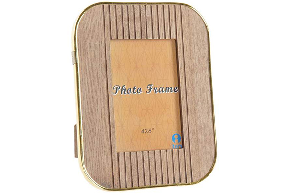 Photo frame wood metal 10x15 18.5x1.5x23.5 brown