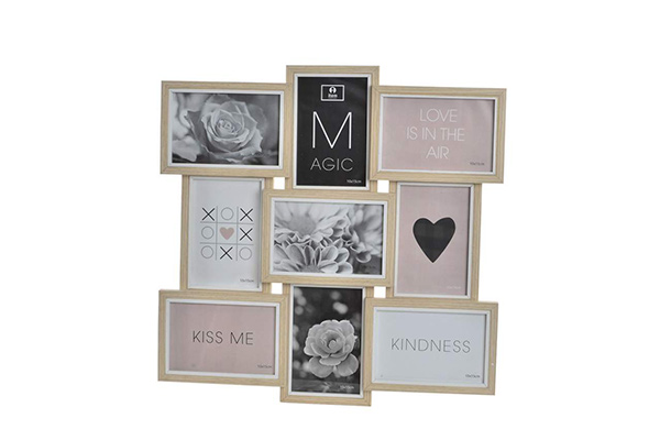 Multiphotos frame wood 44,5x3,2x44,5 9 pictures
