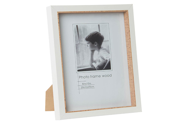 Photo frame wood cork 10x15 13x18x3 natural white
