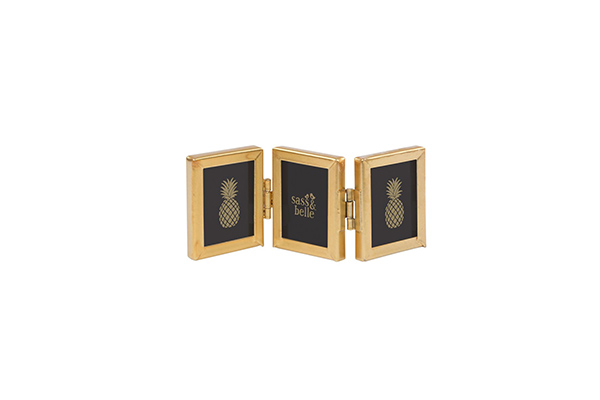 Touch of gold mini triple photo frame