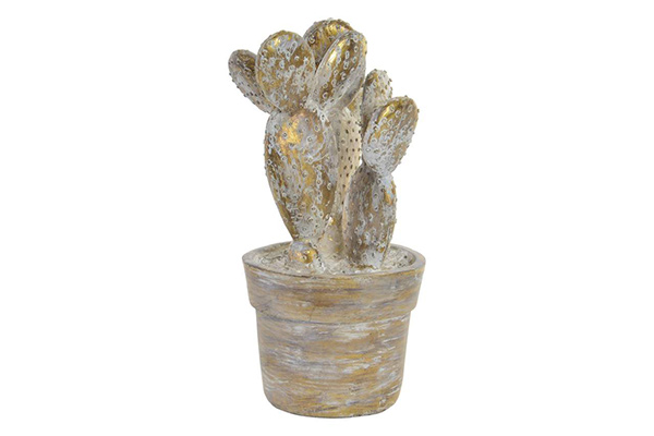 Figure resin 16x12,5x24 cactus decape golden
