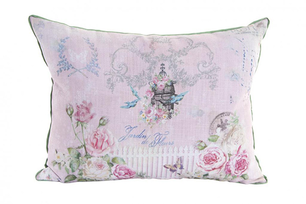 Cushion linen 46x33 490 gr flowers