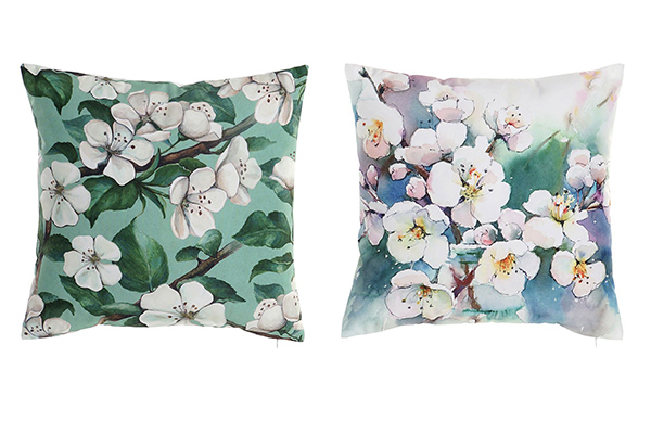 Cushion polyester 45x10x45 400 gr. flowers 2 mod.