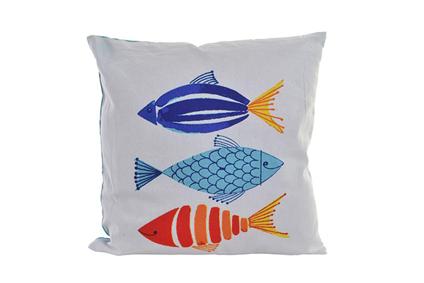 Cushion cotton 45x45 450 gr. fishes blue