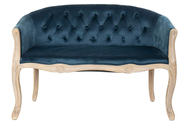 Couch polyester rubberwood 107x61x71 velvet