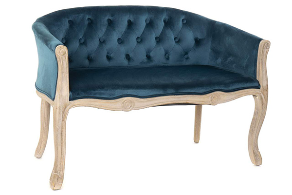 Couch polyester rubberwood 107x61x71 velvet