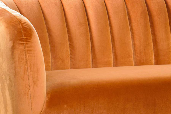 Kauč velvet terracotta 178x75x70