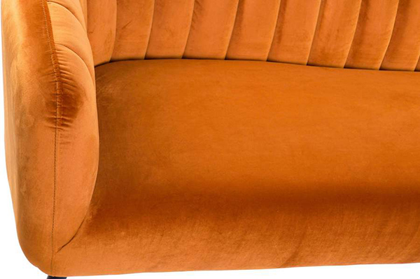 Kauč velvet terracotta 178x75x70