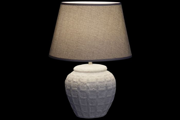 Table lamp ceramic linen 32x32x42 e27 aged grey