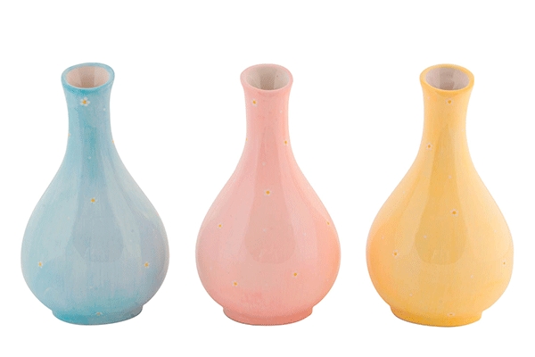 Keramička vaza pastelne boje 7,5x7,5x13,5 3 boje