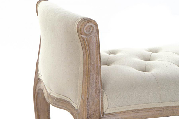 Shoe-removing chair linen rubberwood 109x39x60