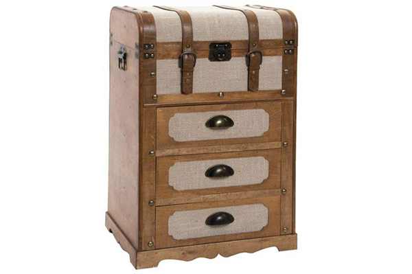 Drawer canvas wood 46x36x71 3 drawers brown