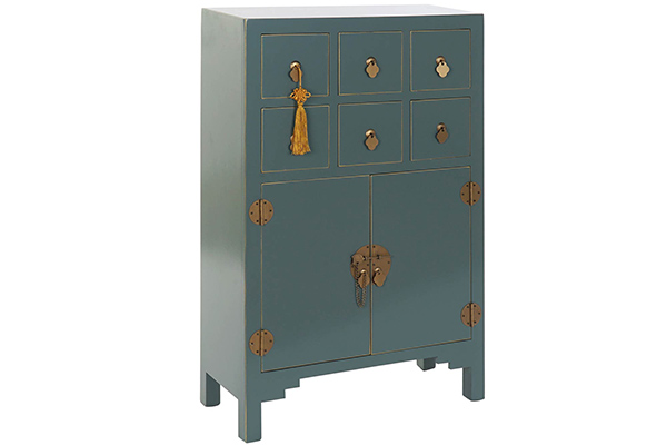 Drawer mdf solid wood 63x27x101 oriental turquoise