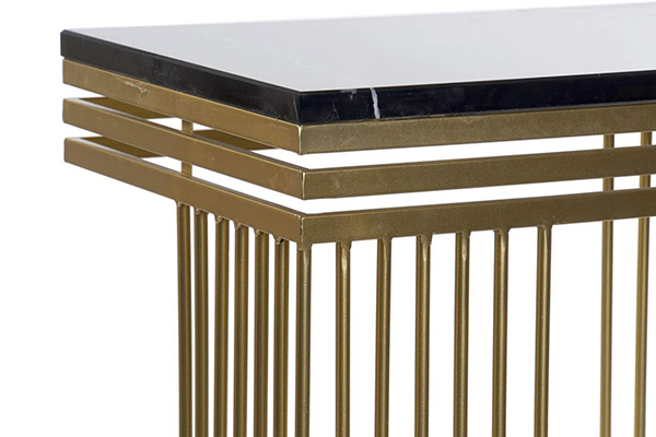 Console table metal marble 120x40x83 matte golden