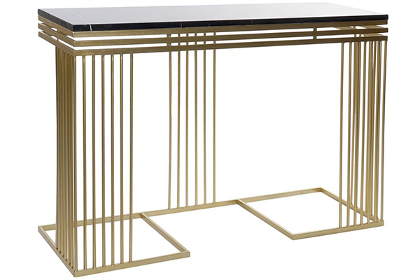 Console table metal marble 120x40x83 matte golden